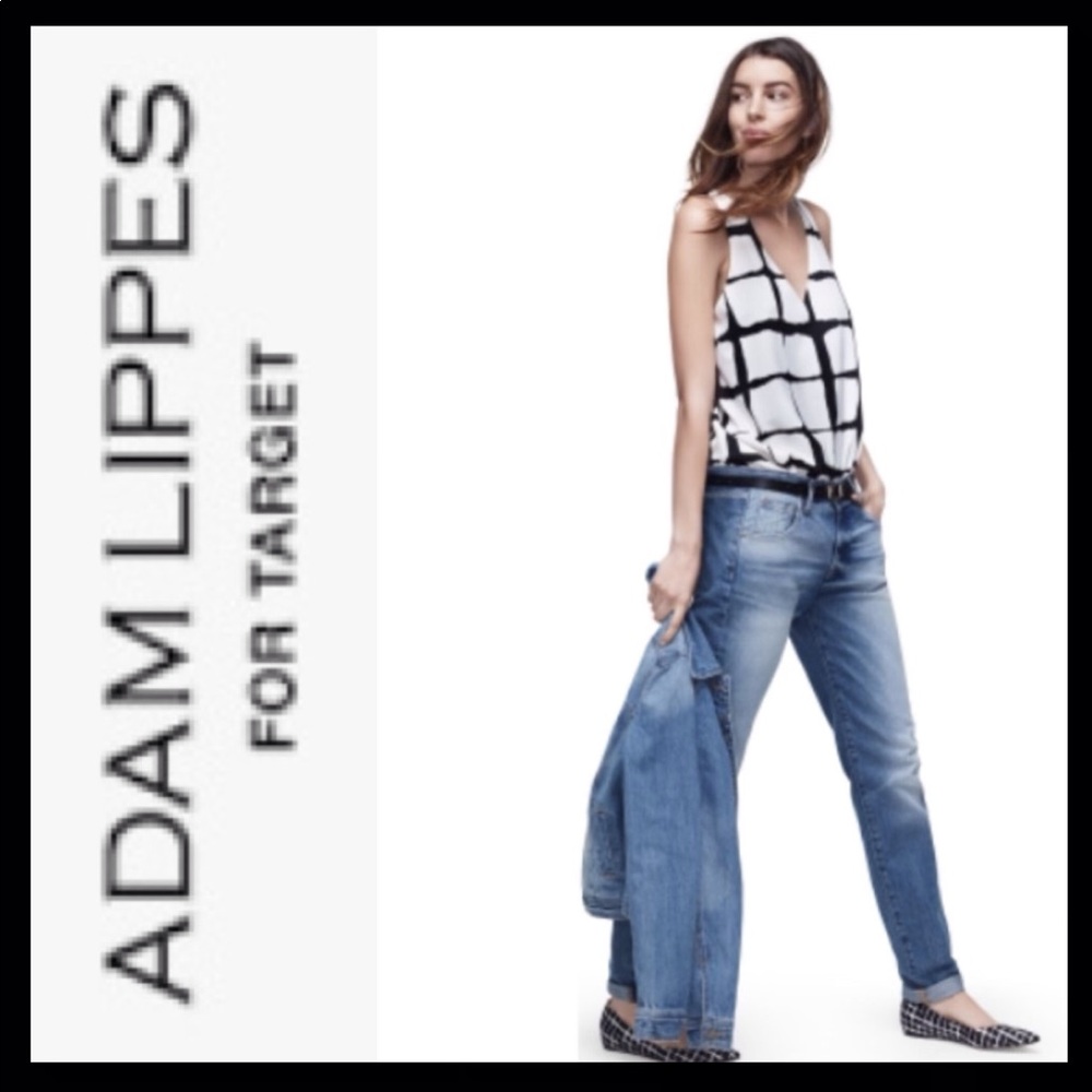 ADAM LIPPES for Target Plaid Crepe Top